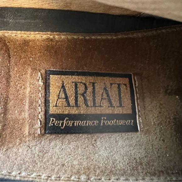 Ariat Rattan Brown Leather Woven Strap Slip On Mule Clog sz 7.5 - Picture 9 of 12